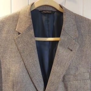 Men's Camel Hair/Silk dress jacket Jos A Bank 42S grey herringbone NWT